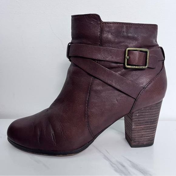 Cole Haan Grand OS Leather Bootie With Heel Buckle Brown Leather Women’s Size 7B - Picture 9 of 12